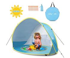 Glymnis Baby Strandmuschel Strandzelt Pop-up Baby Strand Zelt mit trennbarer Pool UV-Schutz UPF 50+ Sun Shade Shelter für Kleinkinder 0-3 Jahre