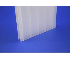 ACRYLSHOP24 Terrassendach Terrassenüberdachung Carport Komplettset Acrylglas 16/32 Opal-Weiß Sunstop Stegplatten Tiefe:3000mm|Breite:2080mm