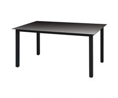 vidaXL Gartentisch Alu Glas Aluminium Esstisch Tisch Balkontisch Glastisch