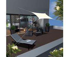 AMANKA UV Schutz Sonnensegel 2x3 HDPE Sonnenschutz Balkon Segel Sonnendach Creme