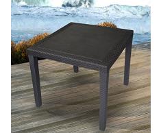 Multistore 2002 Gartentisch Schwarz Rattan-Look - 79x79cm