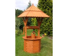 Deko-Shop-Hannusch Zierbrunnen Holzbrunnen Brunnen Gartenbrunnen 1,90 m Dach 97x97 cm imprägniert