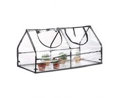 Relaxdays, transparent Gewächshaus Folie, PVC, Stecksystem, Schrägdach, Balkon & Garten, Frühbeet, HBT: 60 x 120 x 60 cm
