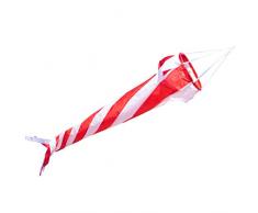 CIM Windsack - Windturbine 90 RED/White - UV-beständig und wetterfest - Ø20cm, Länge: 90cm - inkl. Kugellagerwirbelclip