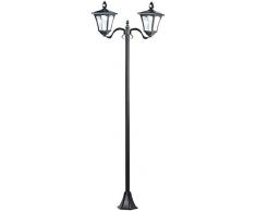 Royal Gardineer Solarlaterne: Solar-LED-Gartenlaterne, 2 flammig, PIR- & Dämmerungssensor, 200 Lumen (Straßenlaterne)