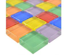 Glasmosaik Fliesen Ararat Bunt Mix | Wandverkleidung Badfliesen Bad Mosaikstein Natursteinfliesen Fußbodenfliesen Dekorative Fliesen Wohnkultur Fliesenfarbe