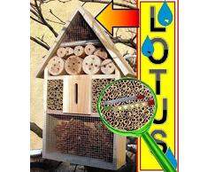 Gartendeko Nistkasten 50 cm mit Lotus Effekt Marienkäfer Schmetterling Insektenhotel LOTUS + 2 x Sichtglas + Marienkäferhaus + Schmetterlingshaus, Insektenhotel LOTUS,groß 50 cm mit Lotus-Effekt Oberflächen Beschichtung und