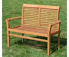 ASS Teak Design Gartenbank Parkbank Sitzbank 2-Sitzer Bank Gartenmöbel Holz sehr robust Modell: JAV-ALPEN120 von