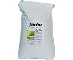 Turbogrün Rasendünger 20kg mit 3 Monate Langzeit-Wirkung, Dünger gegen Moos, Ideal für Frühling und Sommer, geeignet für Streuwagen, staubarmes Granulat, Rasen Dünger