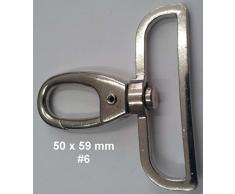 5 Stk. Karabinerhaken, drehbarer Wirbel / für Gurtband 50 mm / #6