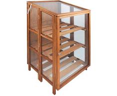 Esschert Design FSC Beetkasten, Gewächshaus aus Hartholz in braun, ca. 60 cm x 60 cm x 125 cm