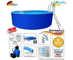 Stahlwandbecken 5,00 x 1,25 Set Stahlwandpool Rundpool 5 m Swimmingpool 5,0 x 1,2 Rundbecken rund Pool Sets Gartenpool Aufstellbecken Einbaupool Aufstellpool Pools Schwimmbecken 500 Komplettset