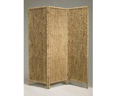 artra design GmbH Paravent aus Wasserhyazinthe-Geflecht Natur Raumteiler Trennwand Sichtschutz Sonnenschutz Lichtschutz, nachhaltig