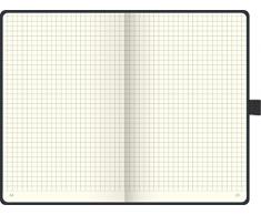 Brunnen 105522805 Notizbuch Kompagnon Klassik (Hardcover, 12,5 x 19,5 cm, kariert, 192 Seiten) 1 Stück, schwarz