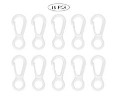 inlzdz 10/50/100 Stück Nylon Flaggenmast Karabiner Clips, Flaggenmast Karabinerhaken Befestigung Hardware für Bergsteigen Camping Outdoor Angeln - Schwarz/Weiß Weiß One_Size