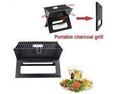 YGB Barbecue Grill Tragbare Edelstahl Notebook Barbecue BBQ Klappgrills Tisch Camping Holzkohle Folding BBQ Grills
