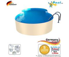 Alu-Achtformpool 5,25 x 3,20 x 1,25 m Alu-Achtformbecken Pool achtform Pool Einbau Pools Aufstellpool Gartenpool Aufstellbecken Schwimmbecken Swimmingpool Set