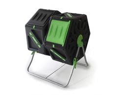 UPP Trommel-Komposter Rollkomposter 2 Kammern je 70L | Kompostierer | Composter | interne Belüftung | Sicher vor Ungeziefer | Schnellkomposter