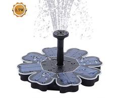 Solar Teichpumpe 1,6 W Φ6.5“ Solar Teichfontäne Solar Pumpen,Springbrunnen Wasserspiel mit Außenwasserfunktion für Vogelbad, Gartenbrunnen, kleine Teich- und Wasserzirkulation, 4 Sprühköpfe inklusive