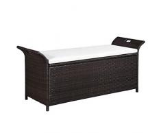 vidaXL Gartenbank Poly Rattan Bank Sitzbank Auflagenbox Kissenbox Gartentruhe