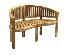 CHICREAT 3 Sitzer Bananenbank Teakholz Gartenbank Teakbank, ca. 150 cm breit