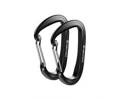 Brotree Karabiner mit 1200kg Belastbarkeit Karabinerhaken mit Schlüsselanhänger/Schraubverschluss Schwerlast Schraubkarabiner für Hängematten, Camping, Wandern, Angeln usw
