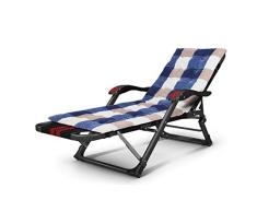 HPSD Metall Gartenliege Liegestuhl Klappbar, Sonnenliege Campingstuhl Relaxliege Gartenstuhl Draußen Gartensessel for Garten Deko Terrasse und Balkon, Schwarz L100FP (Color : Blue)