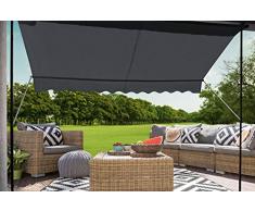 Klemm-Markise ILANGA, UV-beständig und höhenverstellbar, verschiedene Farben, in verschiedenen Größen, 150 cm, 200 cm , 300 cm oder 400 cm x 120 cm