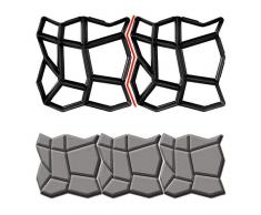 Betonform Schalungsform Gießform Plastikformen D.I.Y. Pflaster Gehweg Form Pflasterform Pflastersteine, Terrassenplatten, Trittplatten und Gehwegplatten für Garten 42,5 x 42,5 x 4 cm (1 pcs)