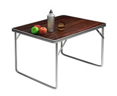 Deuba Campingtisch Klappbar Wetterfestes Alu Holzoptik 80x60x70cm Faltbar Campingmöbel Klapptisch Beistelltisch Outdoor
