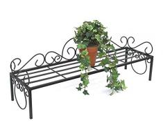 DanDiBo Blumenregal Metall Schwarz 75 cm Blumenständer Mi Blumenbank Blumentreppe Pflanzentreppe Blumenhocker Pflanzenständer