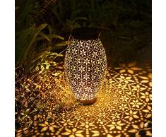 Görvitor Solarlaterne für Außen, Metall Solar Laterne Hängend, IP65 Wasserdicht LED Dekorative Solarlampen für Patio Balkon Garten