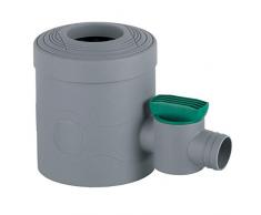 3P Technik Filtersysteme Regensammler mit Absperrhahn grau für Fallrohre Ø 68-100 mm und Viereckfallrohre mit 60 x 60 mm zum Befüllen von Regentonnen, Regenfässer und Regenwassertonnen