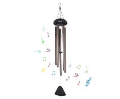 CINDIRY Windspiel Chimes Garten-Windspiel Music Klangspiele Windspiele Deko mit 5 Metallröhren 36 lang für Garten, Terrasse, Balkon und Zuhause (Golden)