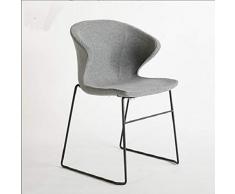 Baugewerbe, Quadratisch, Fußstützen, Ideal für Fa Nordic Dining Chair Hotelrezeption Stuhl Startseite Schmiedeeisen Stuhl Rückenlehne Negotiation Lounge Bürostuhl (grau) Schöne elegante und stabile St