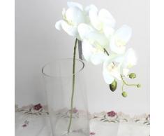 GREENLANS Künstliche Schmetterlings-Orchideen-Blume, 1 PC-künstliche Blumen, Gefälschte Anlage Für Büro, Kleines Künstliches Imitat-Grün Für Hausdekorationen Weiß