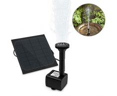 Solar Springbrunnen, omitium Solar Teichpumpe Garten Wasserpumpe Solarpumpe mit 1,2W Monokristalline Solar Panel Brunnen für Gartenteich Vogel-Bad, Fisch-Behälter, Kleiner Teich, Garten Springbrunnen