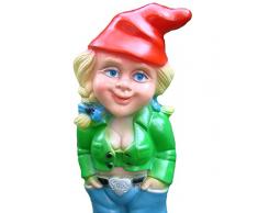 Rakso 0941 Gartenzwerg Zwergenfrau aus bruchfestem PVC Zwerg Made in Germany Figur