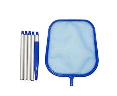 Dequate Pool Kescher - Kescher Poolreinigung Feinmaschig, Schwimmbad Blatt Skimmer Netz, Laubkescher Mit Abnehmbar Pole, Pool Skimmer Net Für Spa Pond Swimming Pool