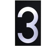 ENLAZY Solar - Hausnummer digitales Licht LED - Adressnummern Plaketten Hausnummernschild Wandschild Solarbetriebenes Nummernschild, 3