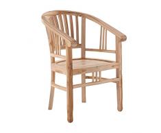SAM Teak-Holz Gartensessel Moreno, Stuhl mit Armlehnen aus Massivholz, für Balkon, Terrasse oder Garten