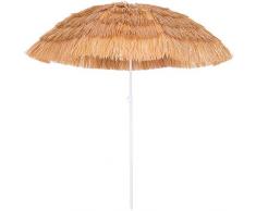 Deuba Kingsleeve Sonnenschirm Hawaii Ø 160cm Neigefunktion Höhenverstellbar Natur - Terrassenschirm Balkonschirm Strandschirm
