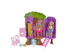 Barbie FPF83 Chelsea Baumhaus Spielset und Puppe, Multicolour