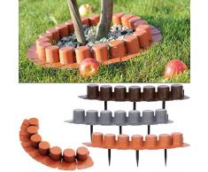 Deuba Rasenkante Palisade Beeteinfassung Kante terrakotta 32er Set 16,2m elastisch witterungsbeständig Beetumrandung