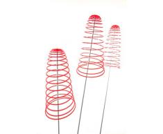 Garten Bronder e.K. 10116 SunSpiro - Sonnenspirale, 3-er Set Durchmesser 20 cm, Länge circa 50 cm inklusive Aluminiumstab 1 m, Made in Germany, rot