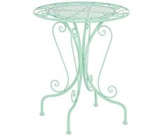 Dehner Gartentisch Luca, Ø 60 cm, Höhe 70 cm, Metall, pulverbeschichtet, Mint