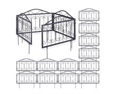 Relaxdays 16 teiliges Beetzaun Set Goth, Beeteinfassung zum Stecken, 16 Zaunelemente, Beetbegrenzung, 9 m