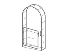 Sixone Rosenbogen inkl Gartentor Pallas verzinkt klein Türgriff Rundbogentor Komplett-Set 1090 x 2150 x 300 mm
