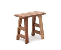 DESIGN DELIGHTS SITZHOCKER Bellagio | Alt-Lagerholz, Teak, 50 cm | Holzhocker, Schemel