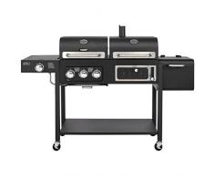 TAINO Hero Duo Gasgrill Holzkohlegrill Smoker Kombigrill Grillwagen 2 in 1 System BBQ Grill Kombistation Gas Kohle schwarz